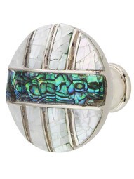Fair Isle Round Cabinet Knob - 1 3/8 inch Diameter in Polished Nickel.
